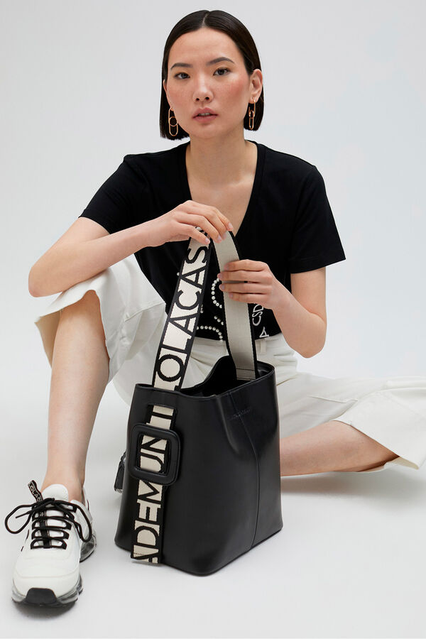 Lola Casademunt Bolsa de compras com alças com logotipo Preto