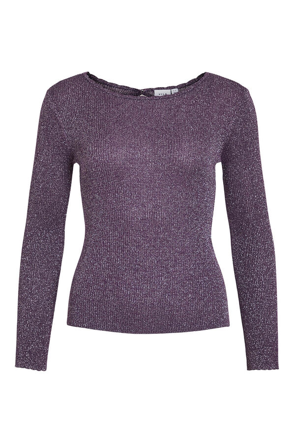 Vila Top de malha reversível com lurex Roxo