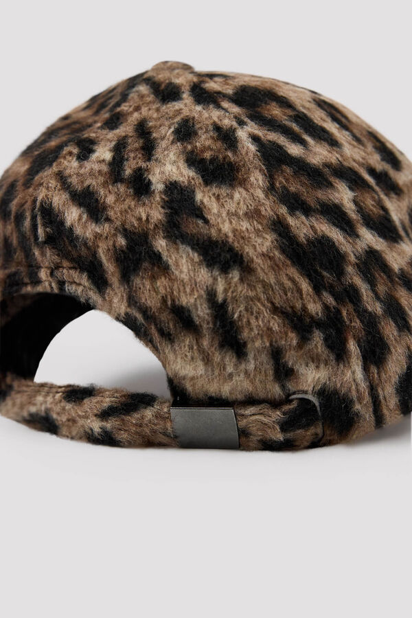 Cortefiel Leopard print cap Printed brown
