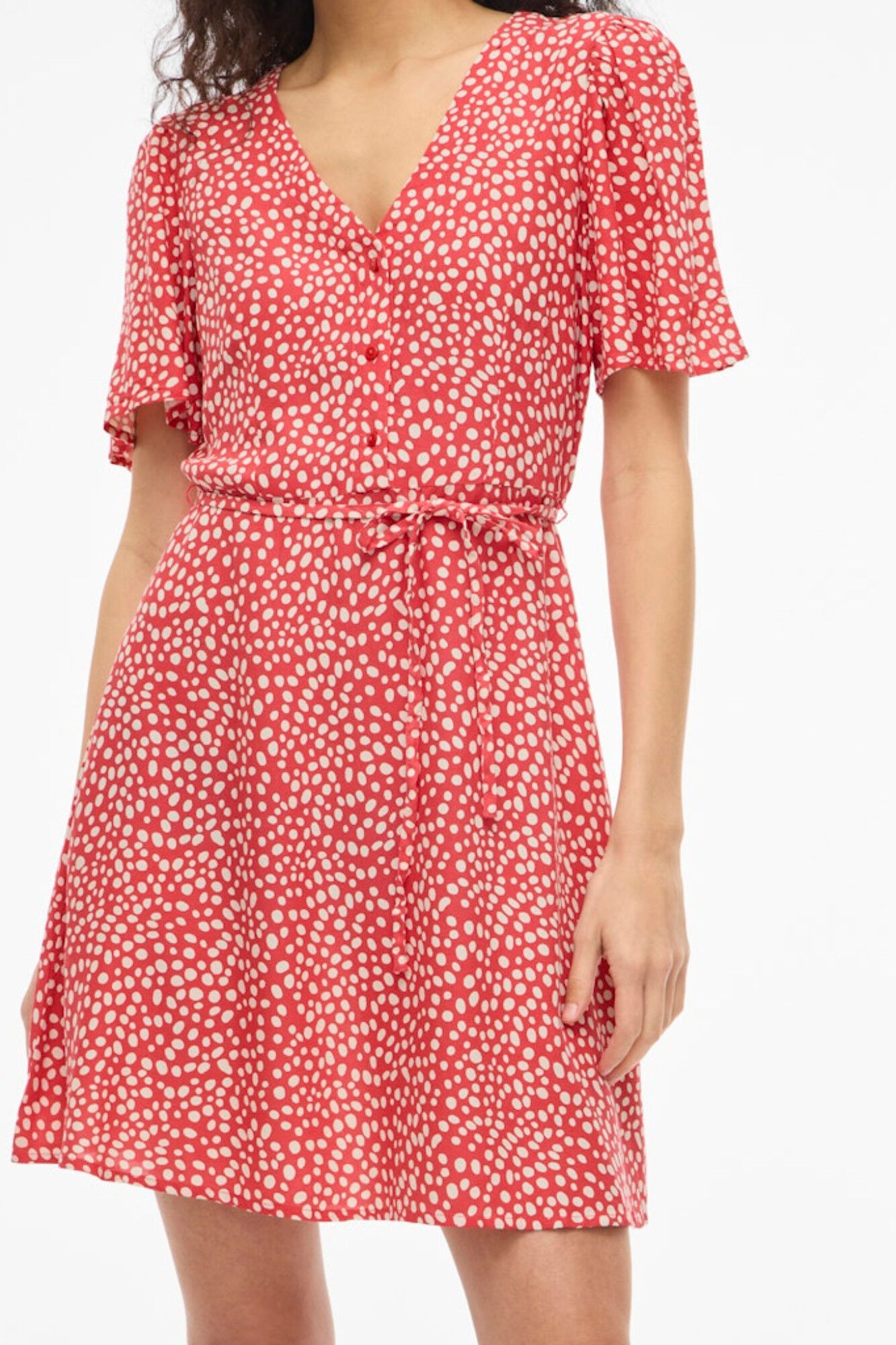 Vila Vestido curto com decote em V em viscose