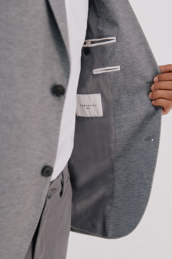 Cortefiel Jersey-knit blazer  Dark grey
