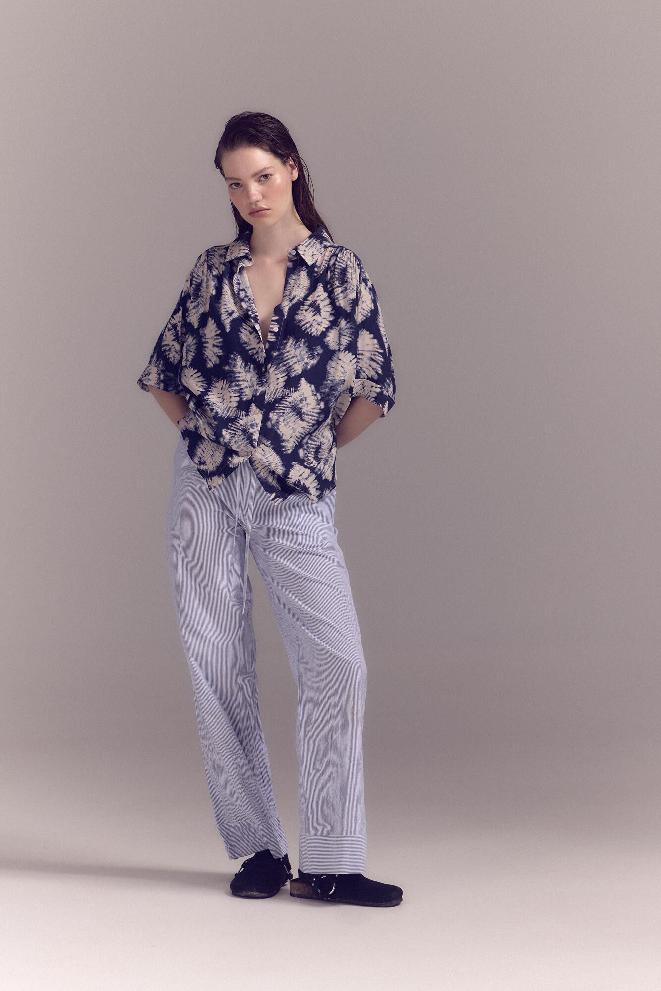 Pantalon pijamero raya Pantalones de mujer Cortefiel