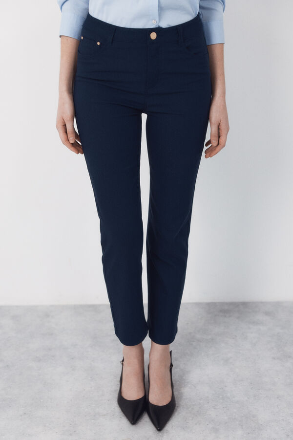 Cortefiel Skinny trousers with zips Navy