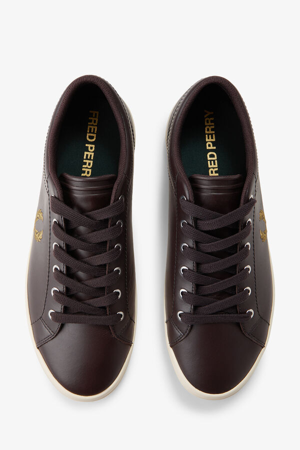 Fred Perry Sapatilha Baseline em pele Castanho