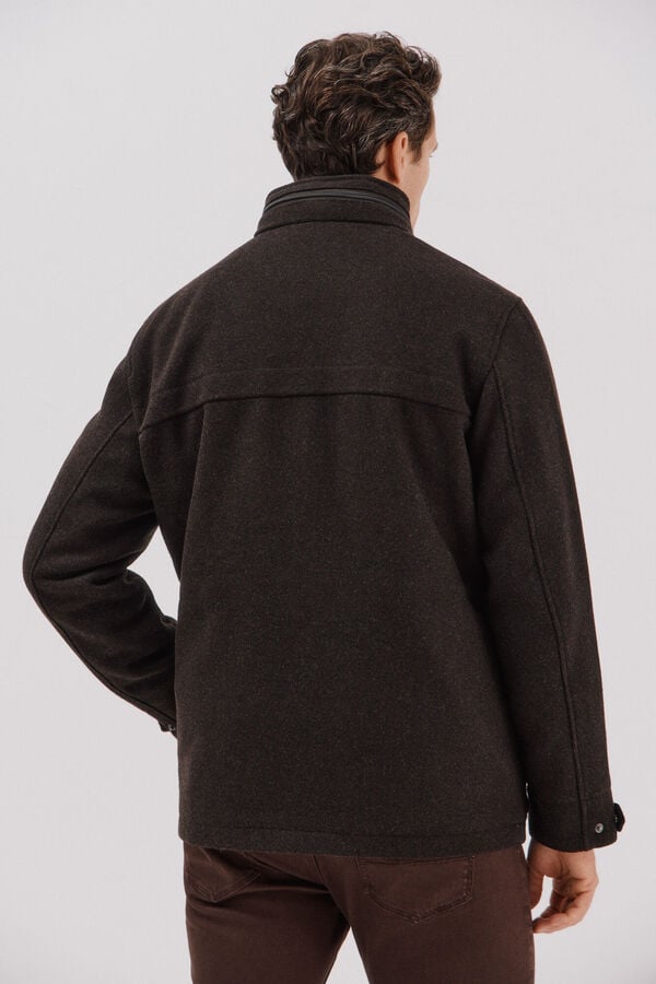 Cortefiel Coat with removable lining Dark brown