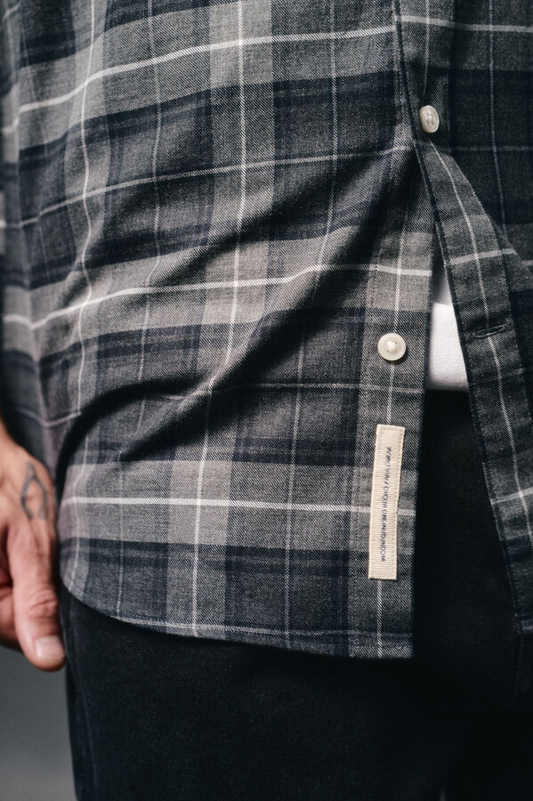 OOTO Camisa cuadros franela Gris