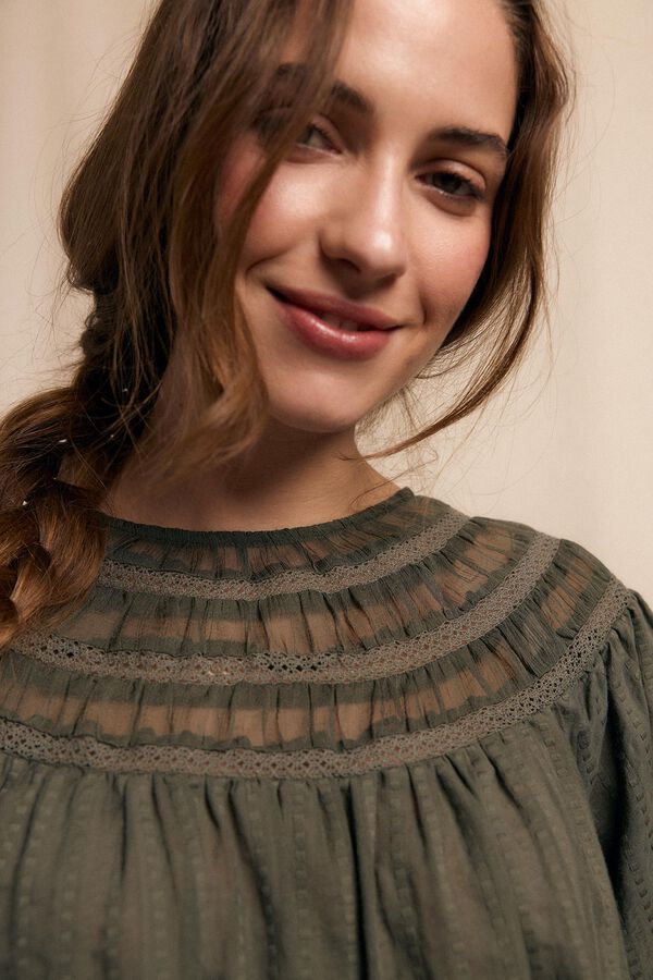 Slowlove Blusa combinada Verde