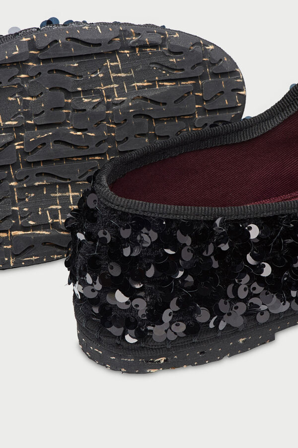 Flabelus Sequins Mary Jane  Black