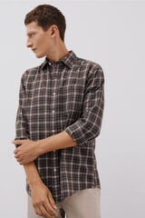 Cortefiel Tencel plaid shirt Grey