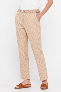 Cortefiel Cropped trousers Printed brown
