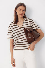 Cortefiel Polo shirt with striped structure Kaki
