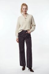 Vila Cal&ccedil;a jeans com estampado de leopardo Granada