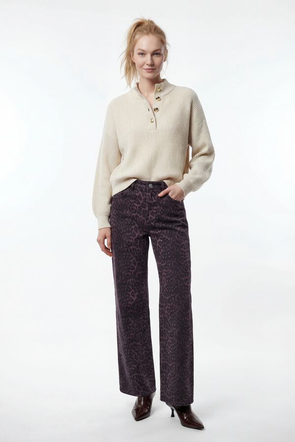 Vila Cal&ccedil;a jeans com estampado de leopardo Granada