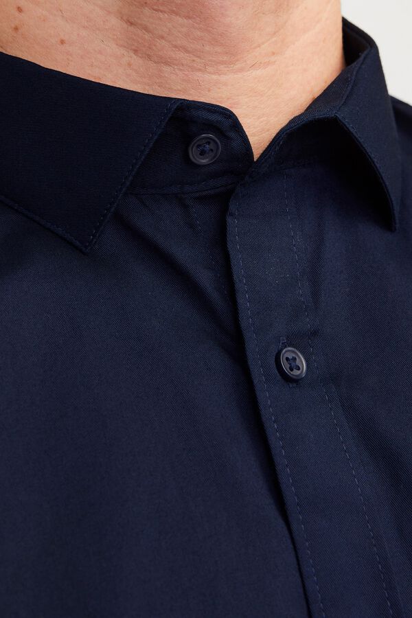 Jack & Jones Camisa slim fit em algod&atilde;o Azul