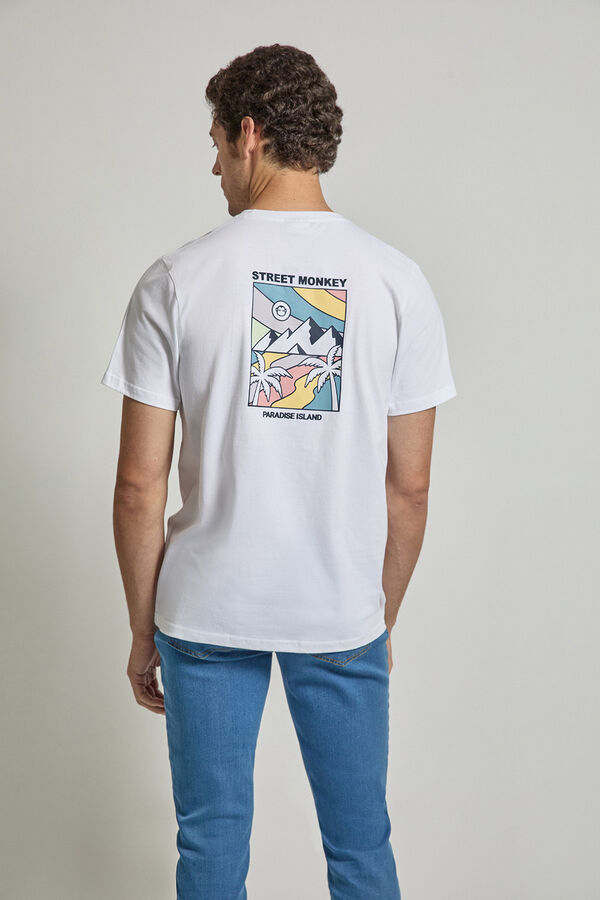 Street Monkey T-shirt manga curta Branco
