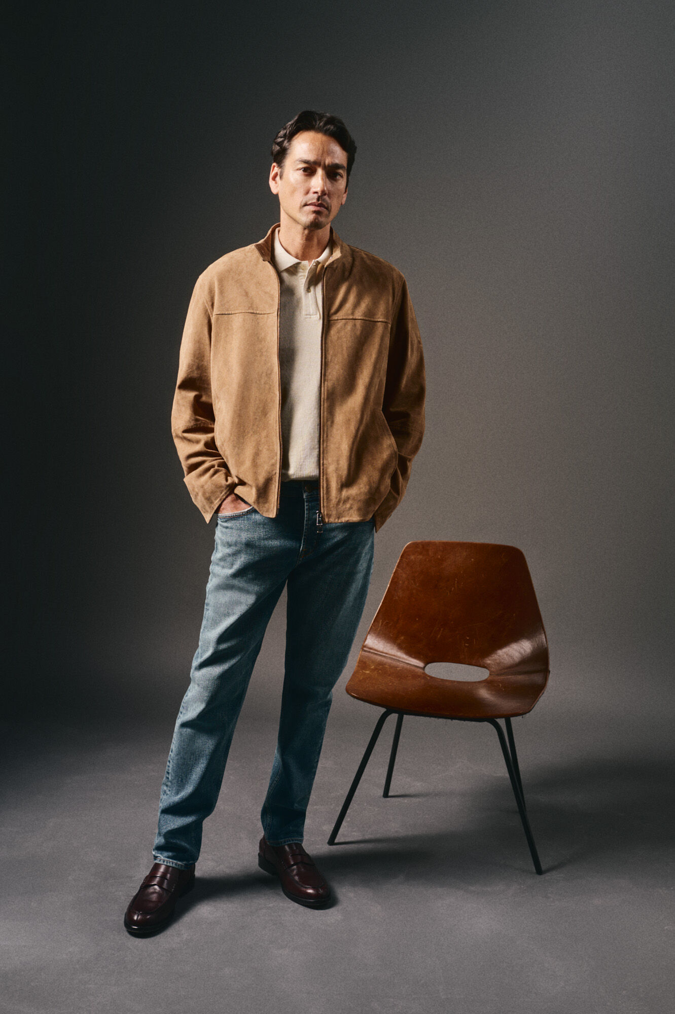 OOTO Camisa polo piqu&eacute; lavada com bordado de avi&atilde;o