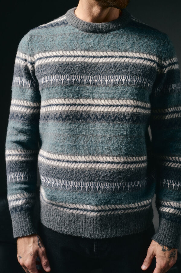 OOTO Camisola de natal gola caixa Cinzento