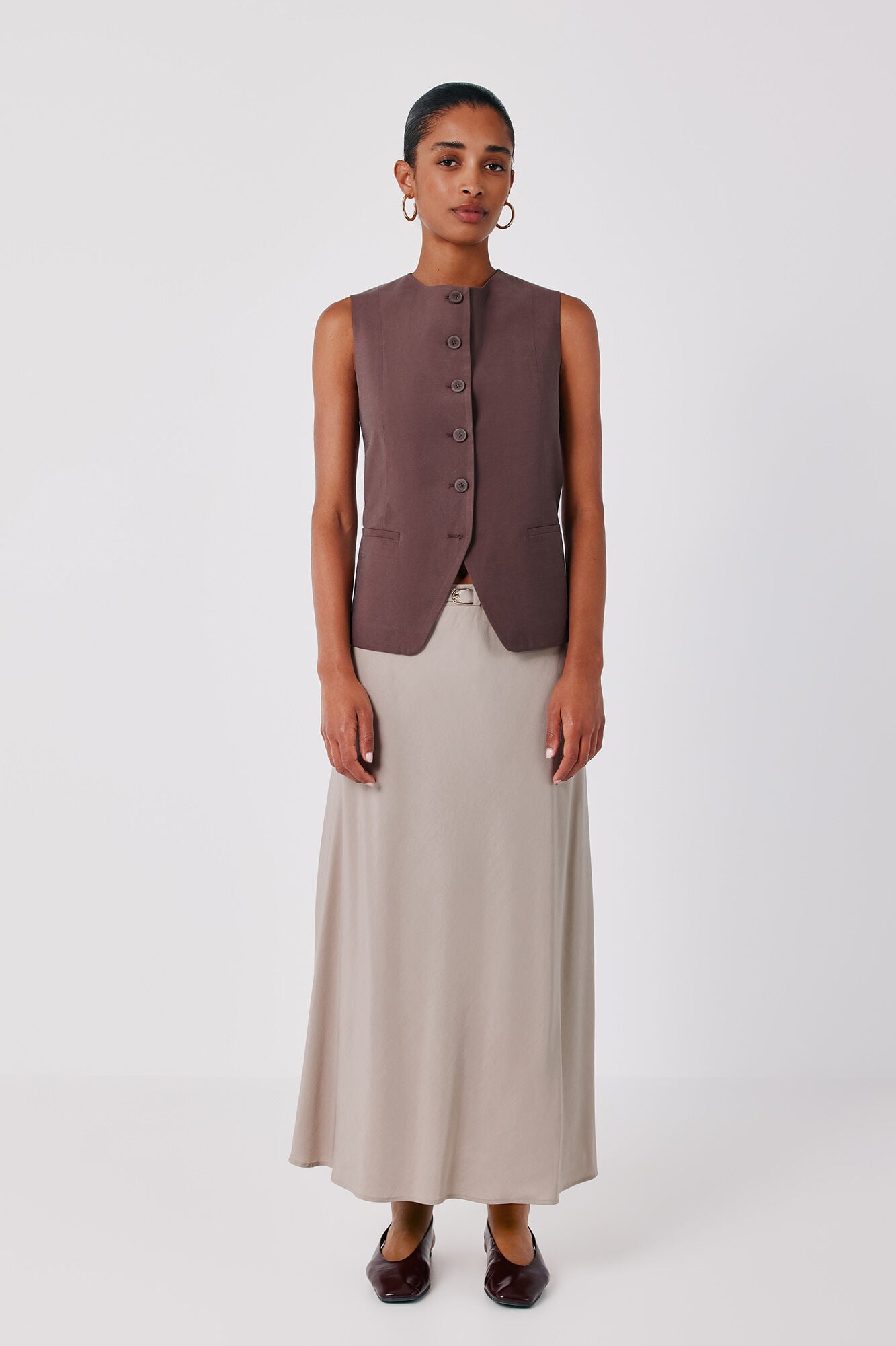Cortefiel Midi skirt with belt