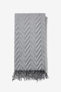 Cortefiel Rectangular textured scarf Grey