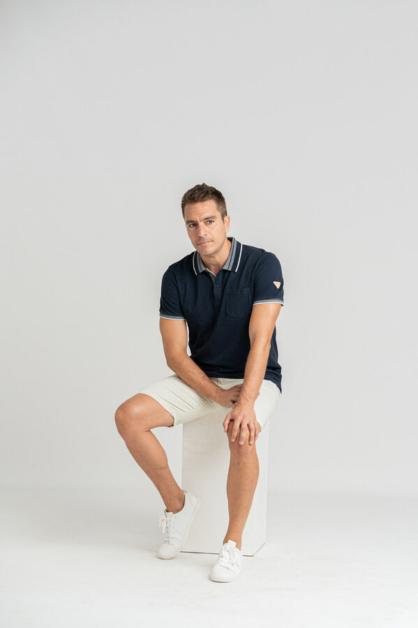 Privata Basic 100% cotton piqué polo shirt Navy