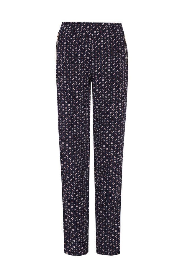 Cortefiel Skinny trousers with zips Printed blue