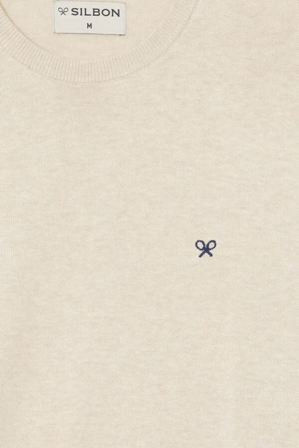 Silbon Plain light beige crew neck jumper Beige
