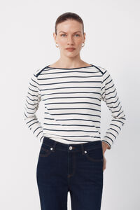 Cortefiel Contrast boat neck t-shirt