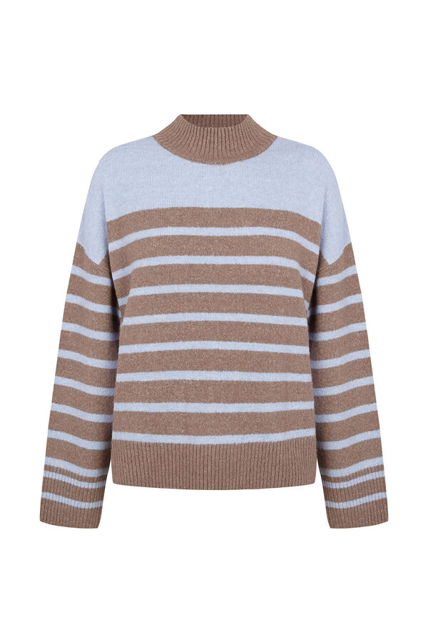 Cortefiel Striped soft jumper Beige