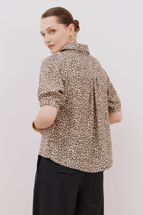 Cortefiel Animal print shirt Printed white