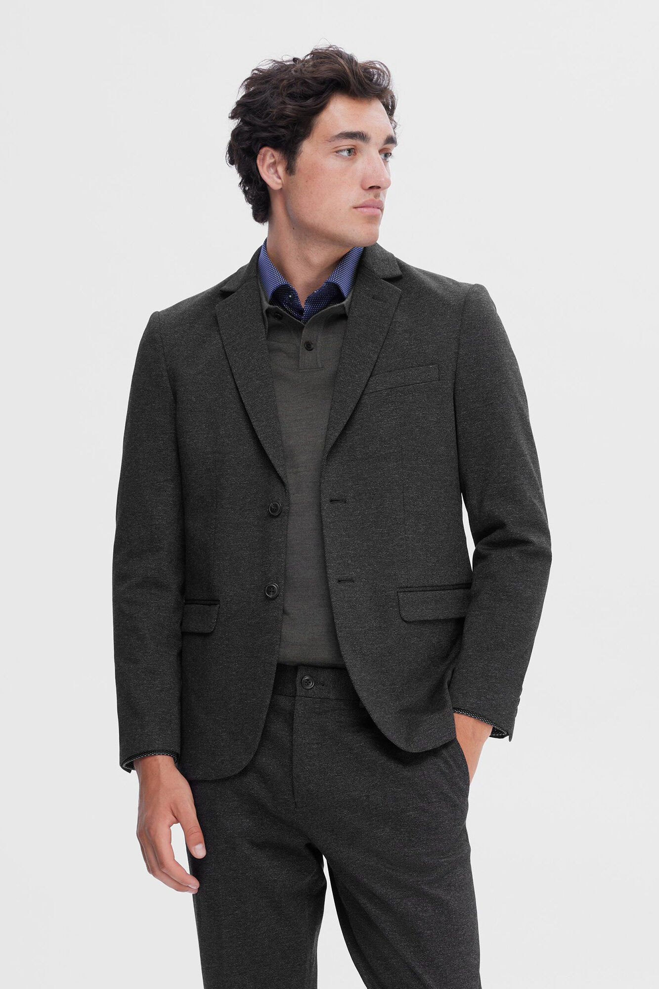 Men s slim fit jumper style fabric blazer Men s blazers Cortefiel