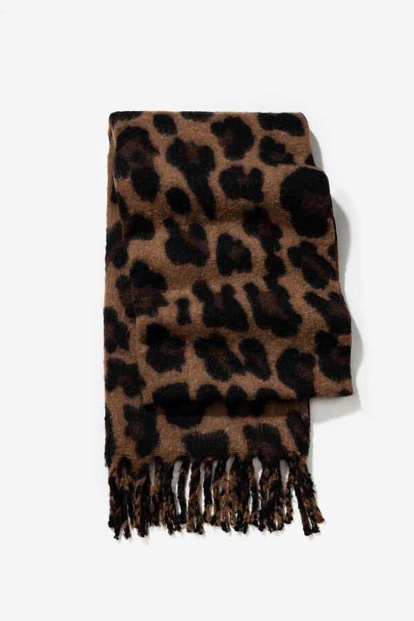 Vilanova Manta de cachecol de leopardo Tostado