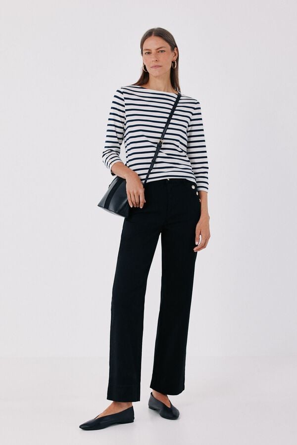 Cortefiel Jeans Botones Negro