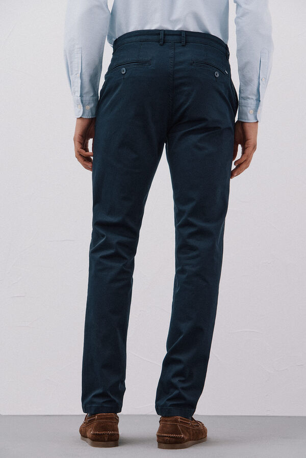 Cortefiel Slim fit lightweight chinos Navy