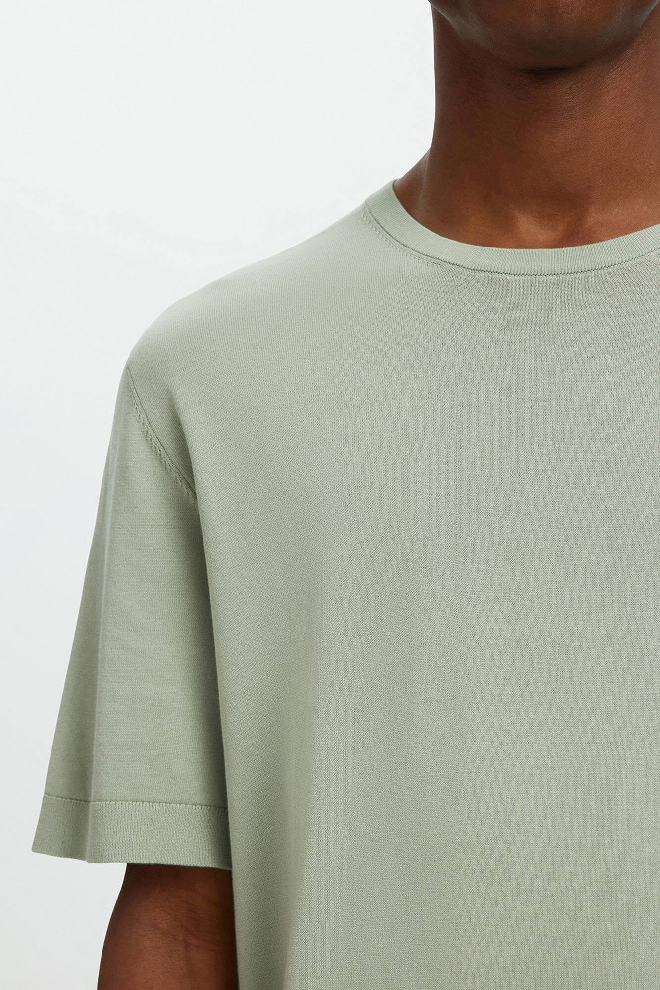 Selected T-shirt manga curta para homem em malha lisa