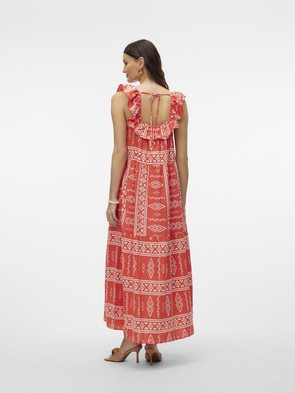 Cortefiel Midi dress with wide straps  Fuchsia