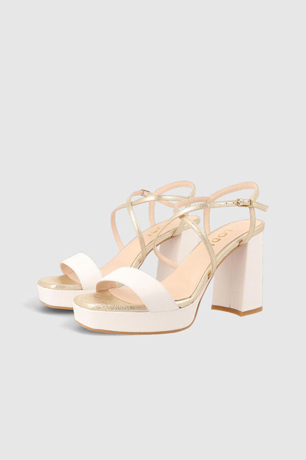 Cortefiel Smooth leather sandals White