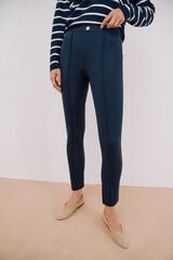 Cortefiel Women's jersey-knit leggings Navy