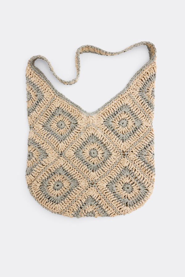Slowlove Bolso hobo crochet Estampado azul