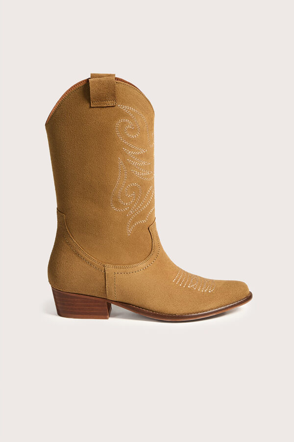 Bryan Stepwise Botas cowboy de piel Jandra Beige
