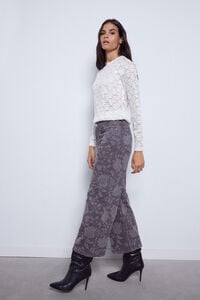 Cortefiel  Printed palazzo fit jeans  Grey