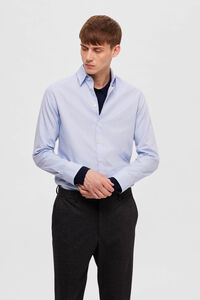 Cortefiel Slim fit organic cotton shirt. Blue