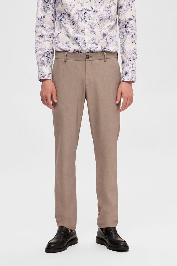 Selected Calça formais slim fit. Tostado