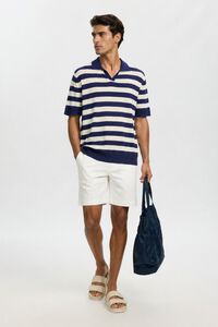 Selected Polo de malha &agrave;s riscas