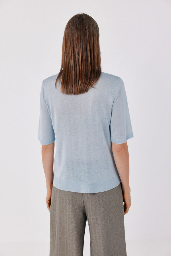 Cortefiel Diamond knit jumper Blue