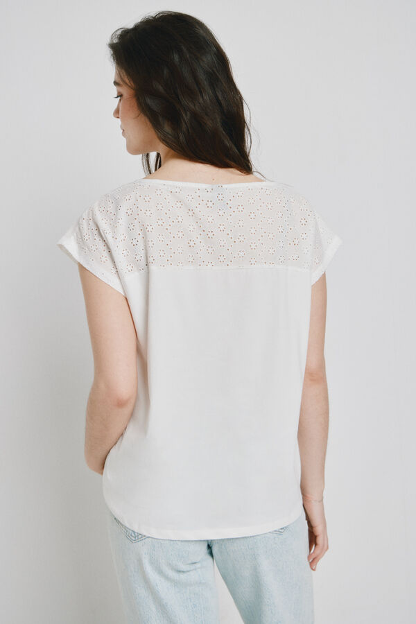 Vero Moda Top de manga curta com detalhes vazados Branco