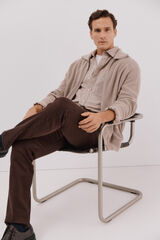 Cortefiel Cotton knit jersey-knit with zip fastening fastening Beige