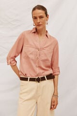 Cortefiel tencel denim shirt Pink