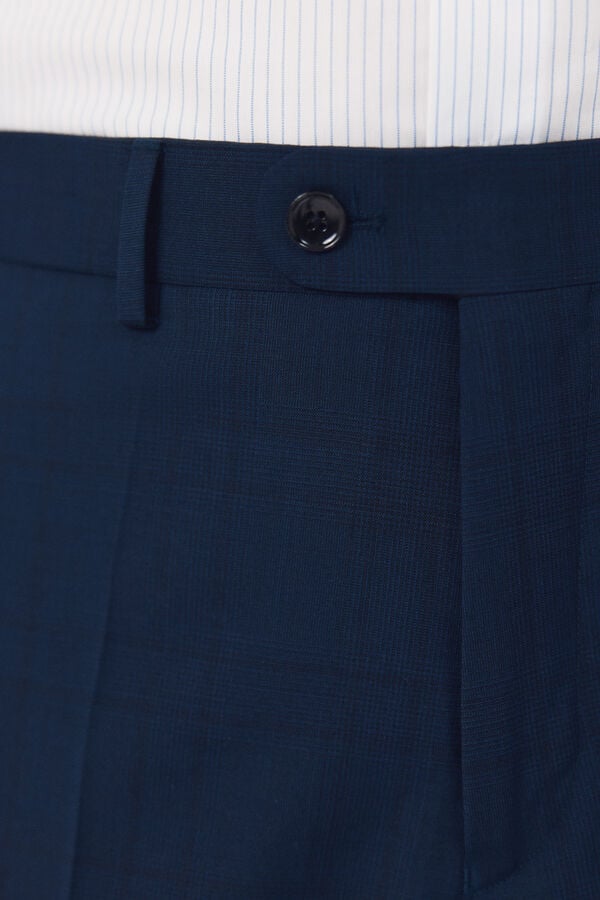 Cortefiel Cal&ccedil;as xadrez azul vibrante Azul