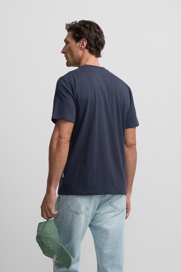 Silbon T-shirt lisa com minilogo em remendo Azul