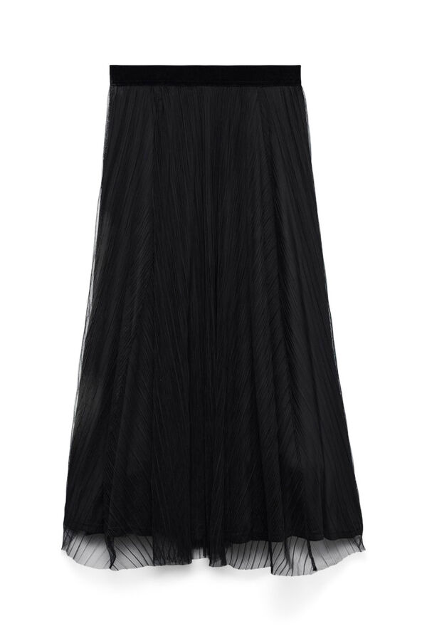 Vero Moda Tule midi de saia  Preto